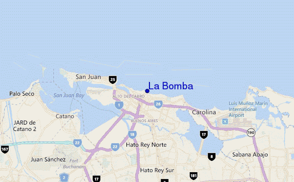 locatiekaart van La Bomba