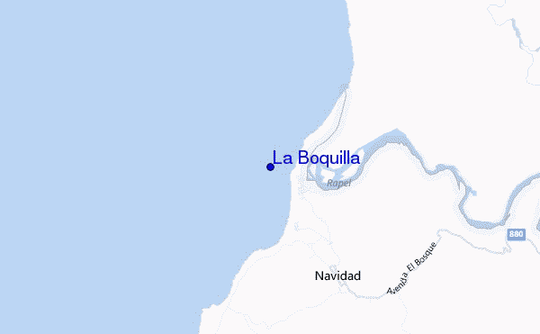 locatiekaart van La Boquilla