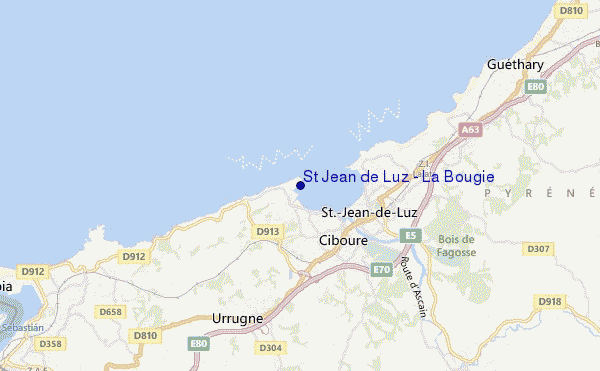 locatiekaart van St Jean de Luz - La Bougie