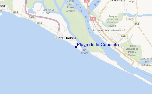 locatiekaart van Playa de la Canaleta