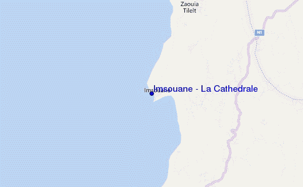locatiekaart van Imsouane - La Cathedrale