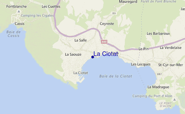 locatiekaart van La Ciotat