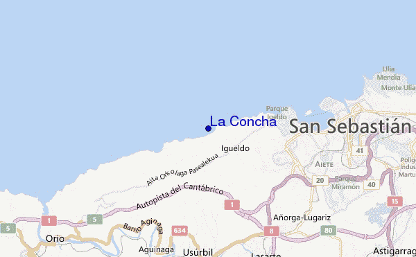 locatiekaart van La Concha