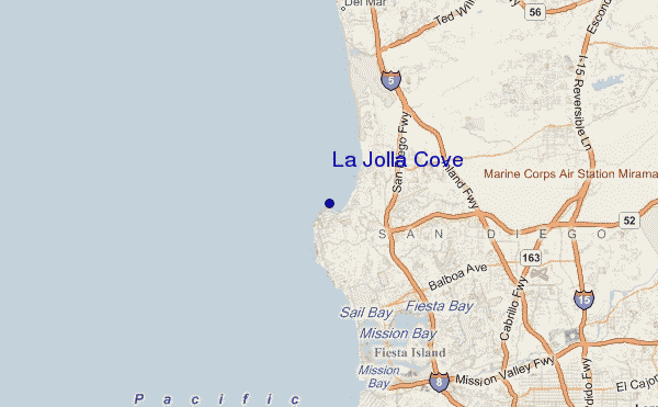 locatiekaart van La Jolla Cove
