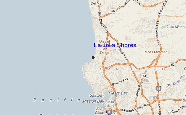 locatiekaart van La Jolla Shores