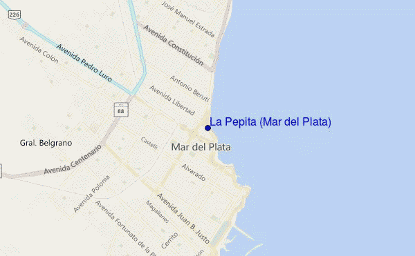 locatiekaart van La Pepita (Mar del Plata)