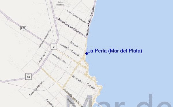 locatiekaart van La Perla (Mar del Plata)
