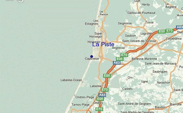 locatiekaart van Capbreton - La Piste