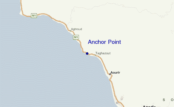 locatiekaart van Anchor Point