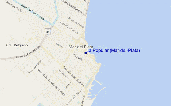 locatiekaart van La Popular (Mar-del-Plata)