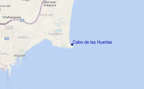 locatiekaart van Cabo de las Huertas