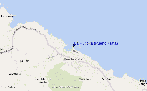 locatiekaart van La Puntilla (Puerto Plata)