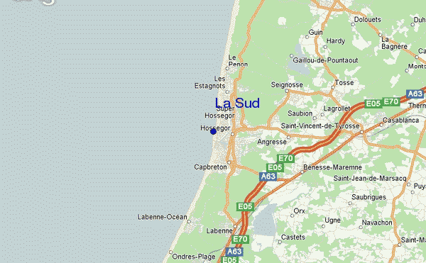 locatiekaart van Hossegor - La Sud