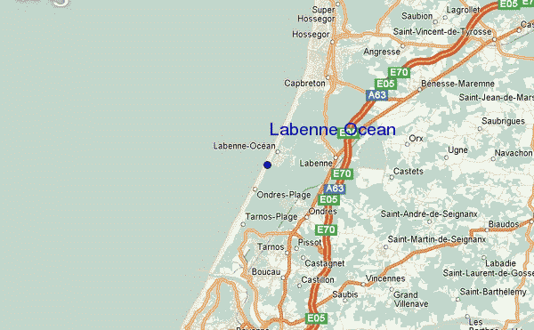 locatiekaart van Labenne Ocean
