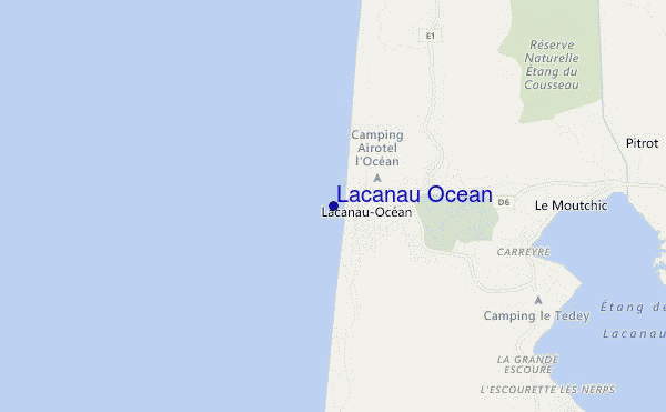 locatiekaart van Lacanau Ocean