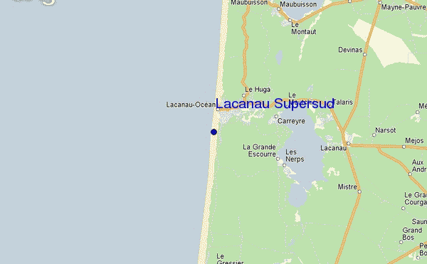 locatiekaart van Lacanau - Supersud