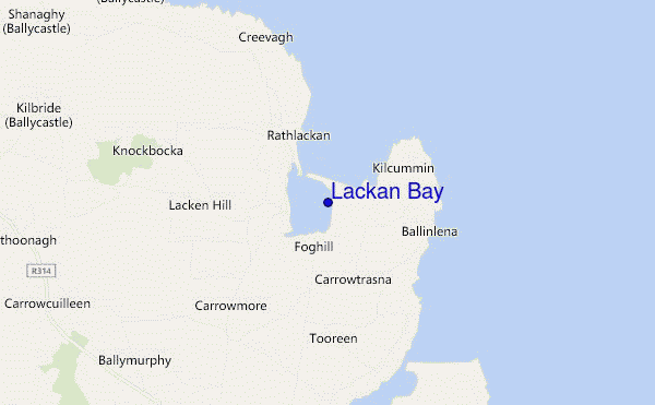 locatiekaart van Lackan Bay