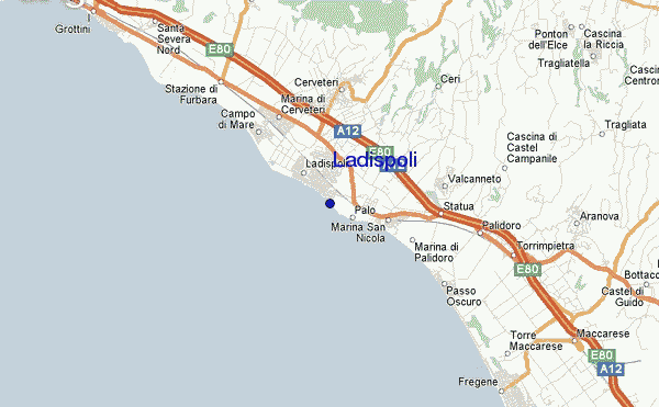 locatiekaart van Ladispoli