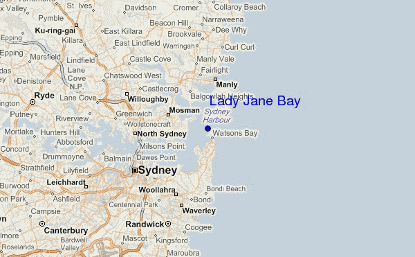 locatiekaart van Lady Jane Bay