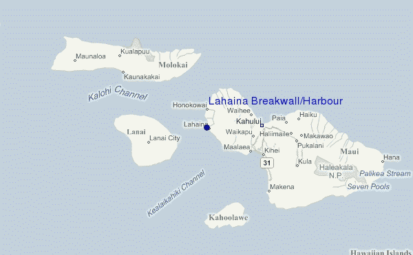 Lahaina Breakwall/Harbour Location Map