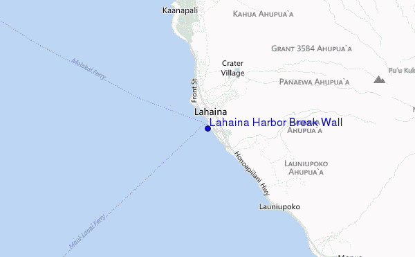 locatiekaart van Lahaina Harbor Break Wall