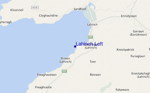 locatiekaart van Lahinch Left