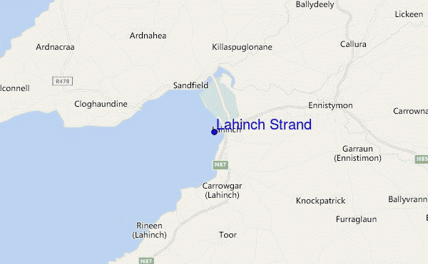 locatiekaart van Lahinch Strand