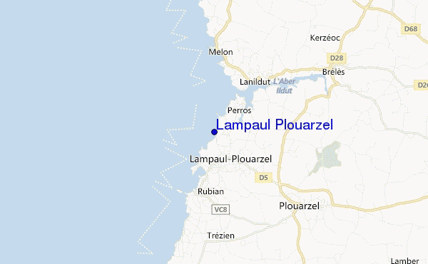 locatiekaart van Lampaul Plouarzel