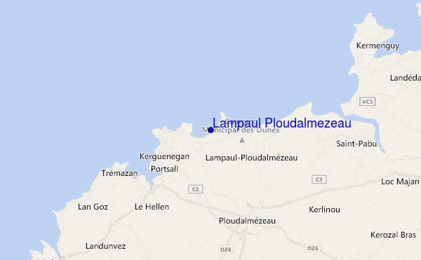 locatiekaart van Lampaul Ploudalmezeau