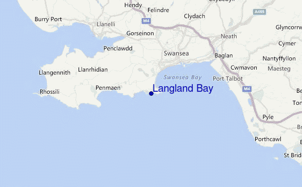 Langland Bay Location Map