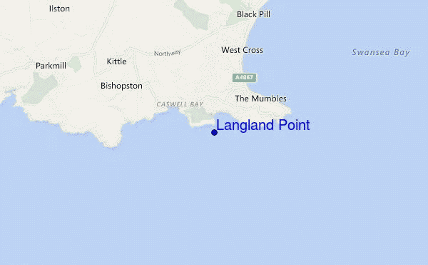 locatiekaart van Langland Point