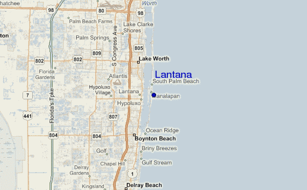 locatiekaart van Lantana