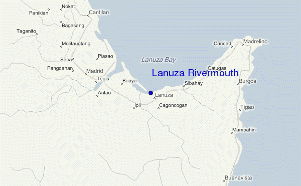 locatiekaart van Lanuza Rivermouth