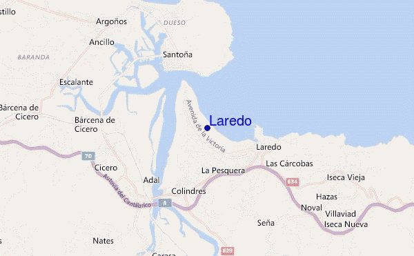 locatiekaart van Laredo