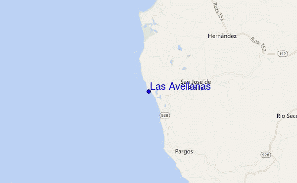 locatiekaart van Las Avellanas