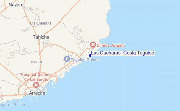 locatiekaart van Las Cucharas (Costa Teguise)