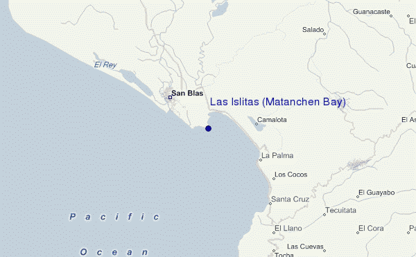 locatiekaart van Las Islitas (Matanchen Bay)