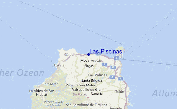 Las Piscinas Location Map