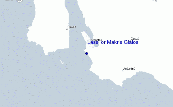 locatiekaart van Lassi or Makris Gialos