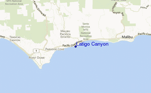 locatiekaart van Latigo Canyon