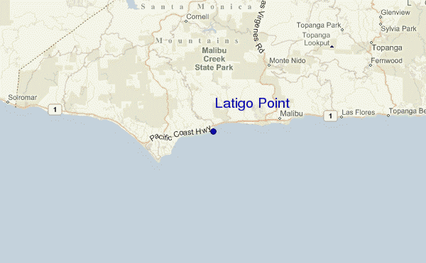 locatiekaart van Latigo Point