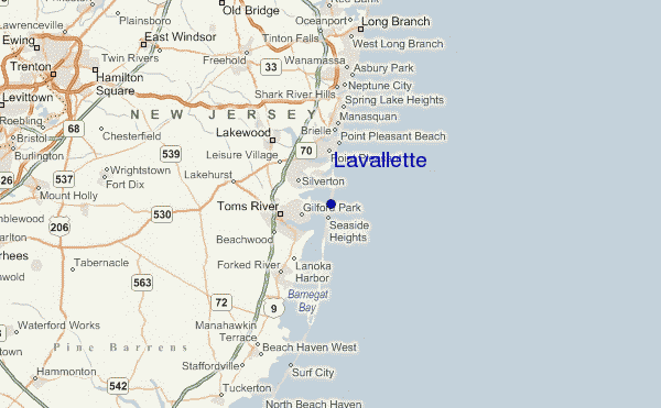 Lavallette Location Map