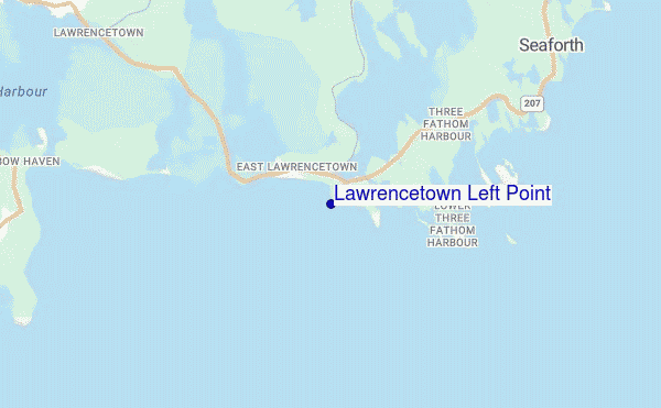 locatiekaart van Lawrencetown Left Point