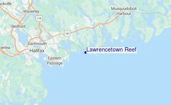 Lawrencetown Reef Location Map