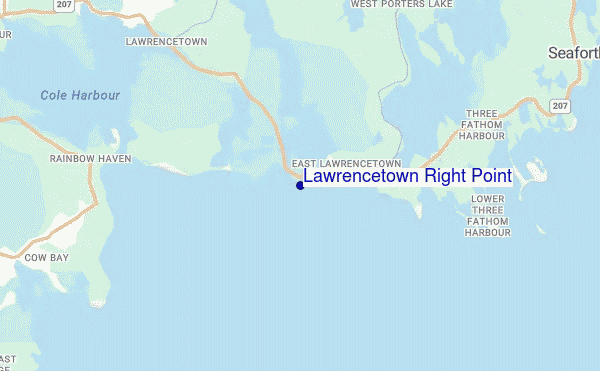 locatiekaart van Lawrencetown Right Point