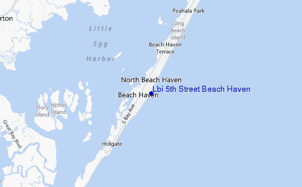 locatiekaart van Lbi 5th Street Beach Haven