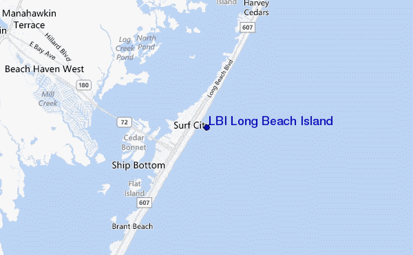 locatiekaart van LBI Long Beach Island