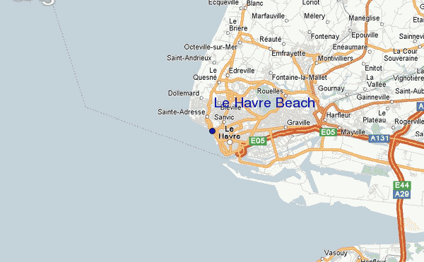 locatiekaart van Le Havre Beach