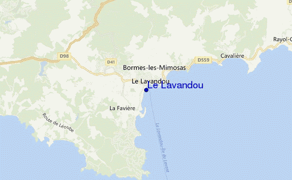 locatiekaart van Le Lavandou