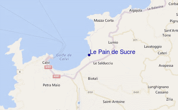 locatiekaart van Le Pain de Sucre